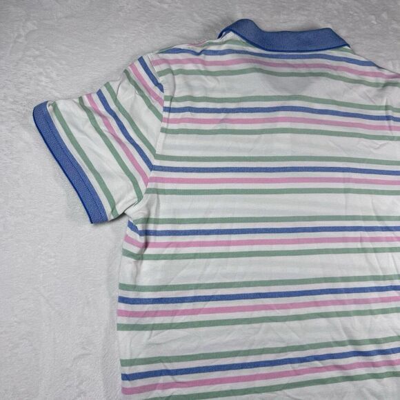 Izod Advantage Performance Golf Polo Shirt Mens Large Striped Performance Casual - Picture 9 of 13